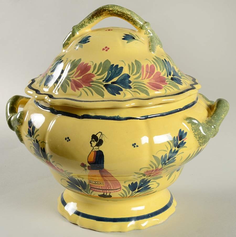 Soleil Yellow (Round) Tureen & Lid by Quimper-1