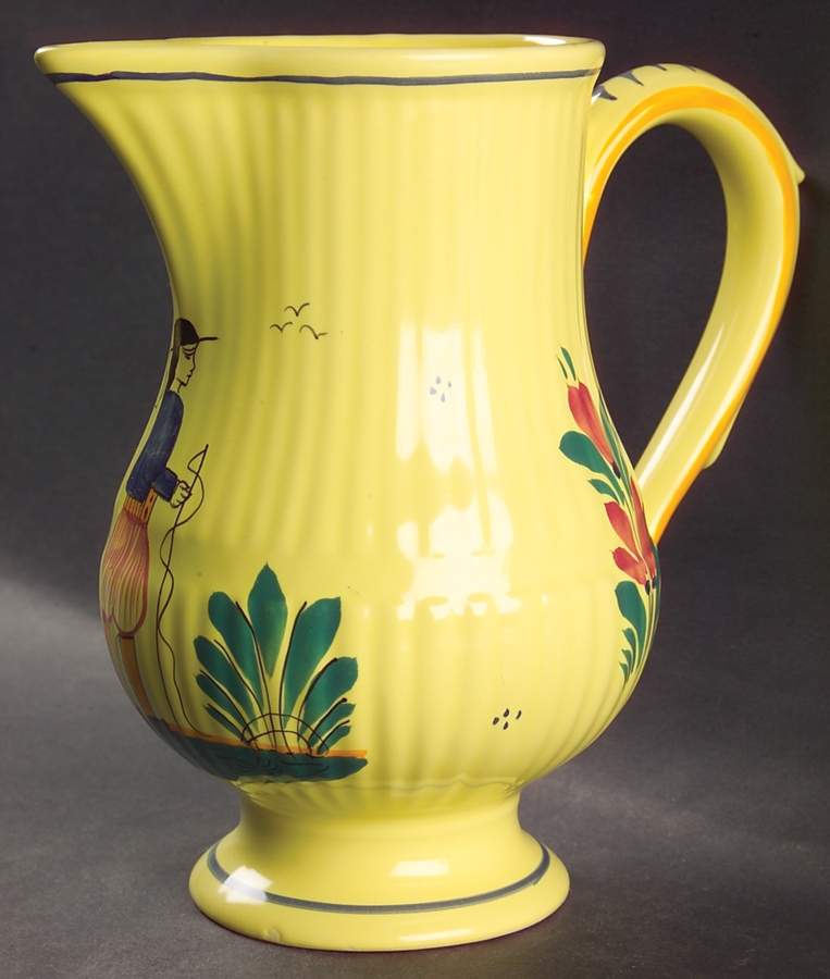 Soleil Yellow (Round) 40 Oz Pitcher by Quimper-1