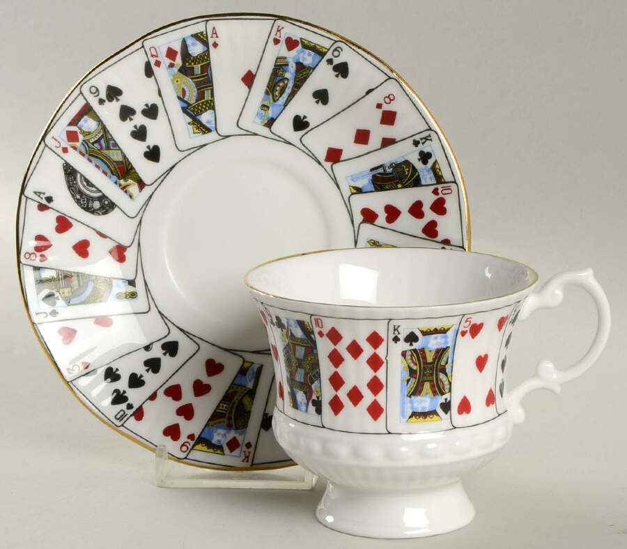 Cut for Coffee Footed Cup & Saucer Set by Queen's-1