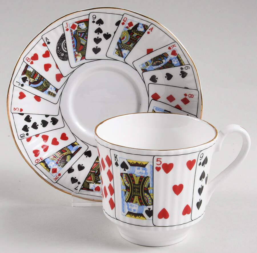 Cut for Coffee Flat Cup & Saucer Set by Queen's-1