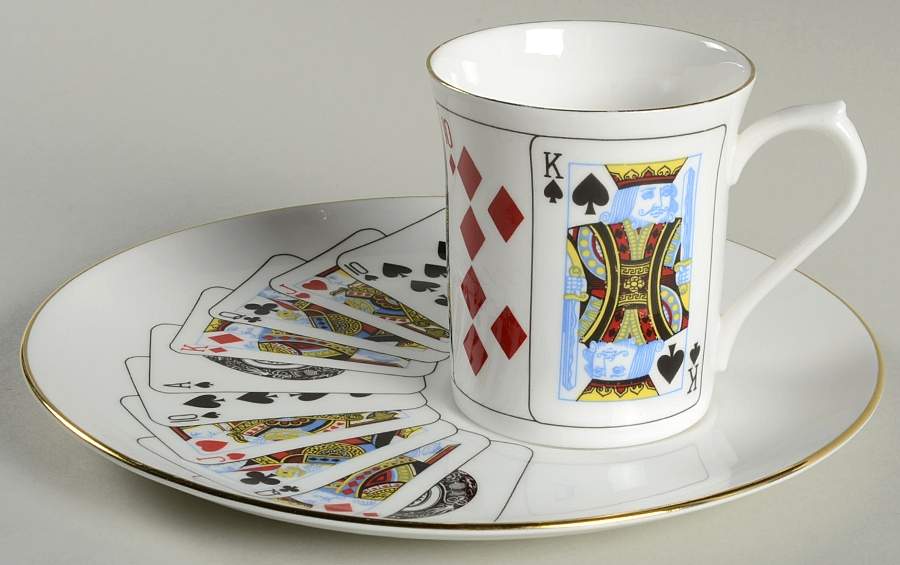 Cut for Coffee Snack Plate & Cup Set by Queen's-1