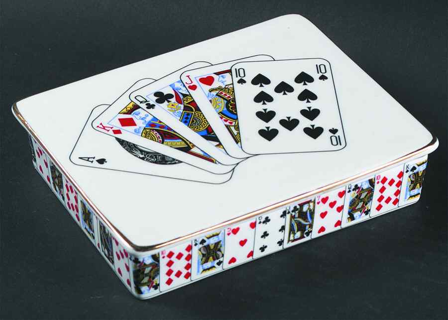 Cut for Coffee Double Deck Playing Card Box & Lid with Cards by Queen's-1
