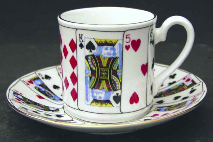 Cut for Coffee Flat Demitasse Cup & Saucer Set by Queen's-1