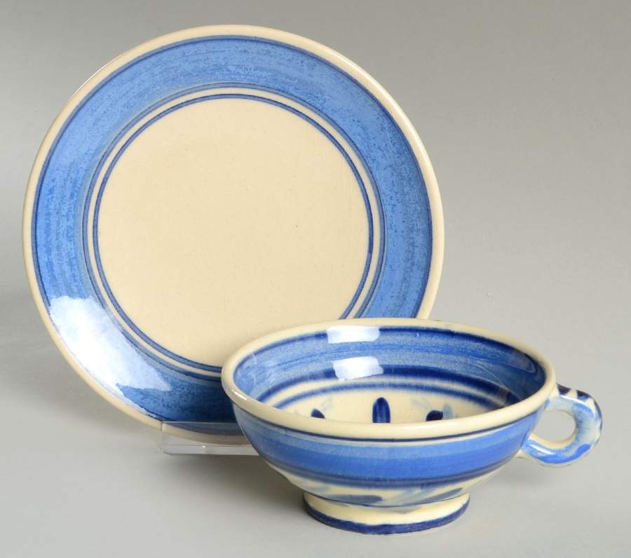 QUI13 Footed Cup & Saucer Set by Quimper-1