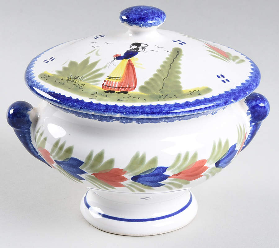 Tradition Cream Soup Bowl & Lid Set by Quimper-1