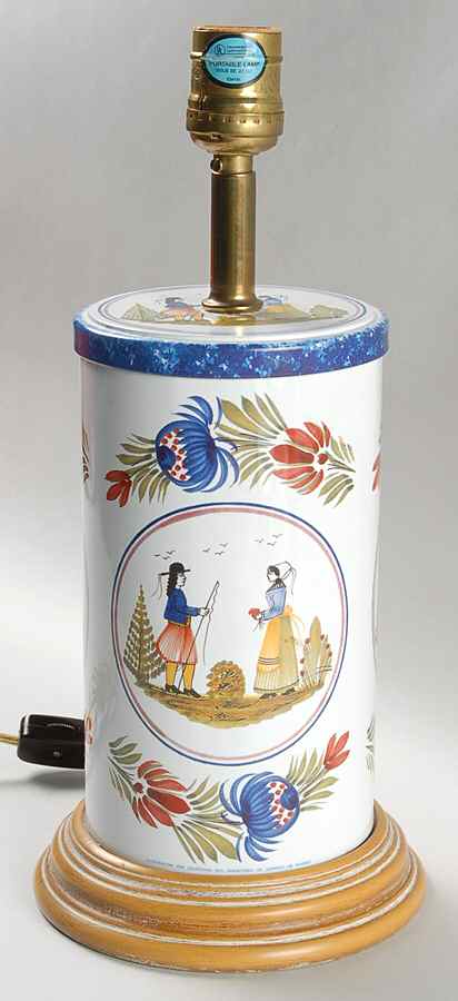 Tradition 13" Metal Electric Lamp No Shade by Quimper-1