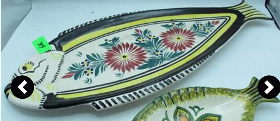 Fleuri 23" Fish Platter by Quimper-1