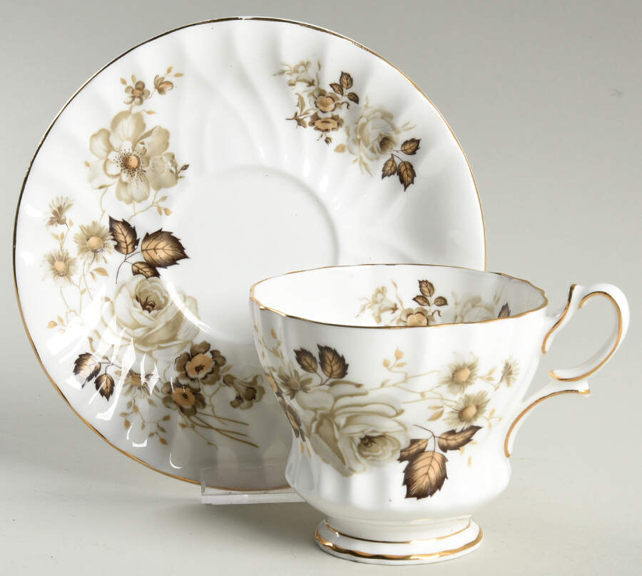 Terra Nova Footed Cup & Saucer Set by Queen Anne (England)-1