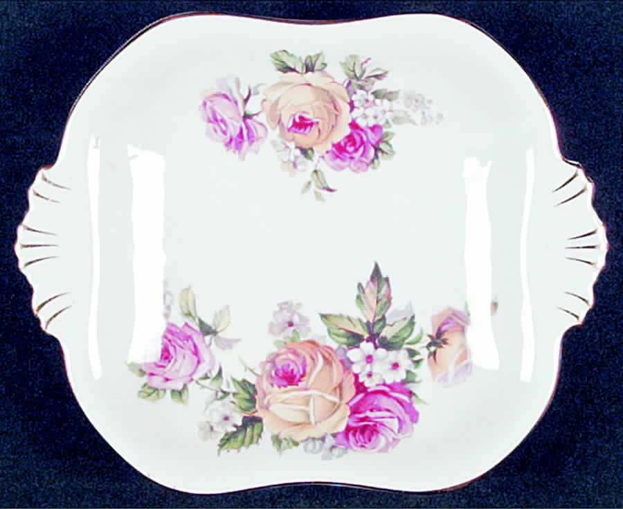 Manor Roses Small Square Sweet Meat Dish by Queen Anne (England)-1