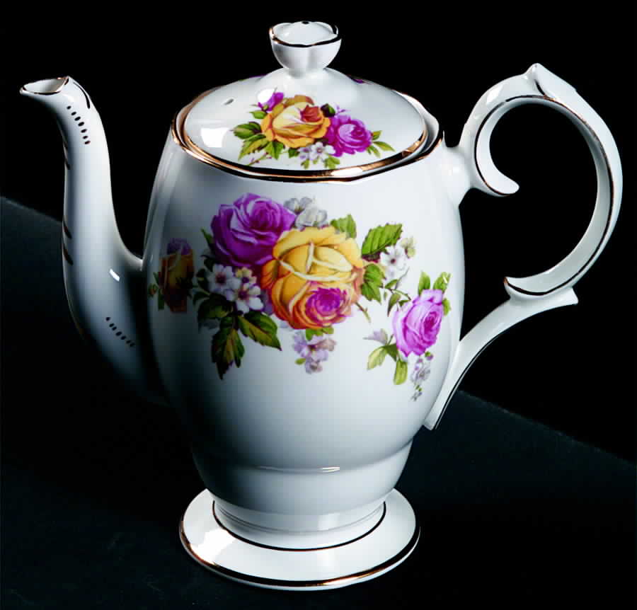 Manor Roses Mini Coffee Pot & Lid by Queen Anne (England)-1