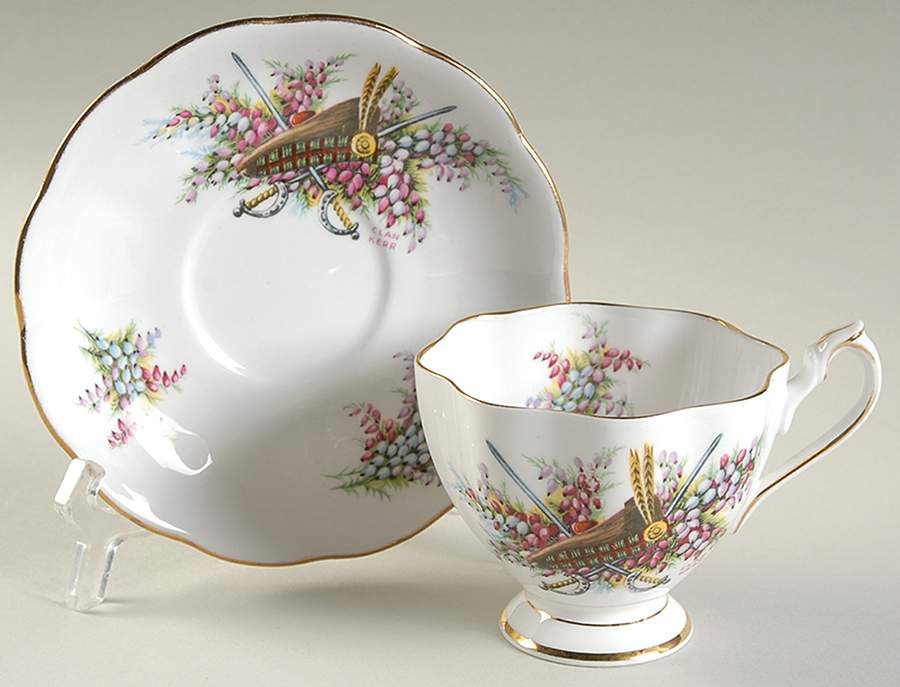 Glengarrys Footed Cup & Saucer Set by Queen Anne (England)-1