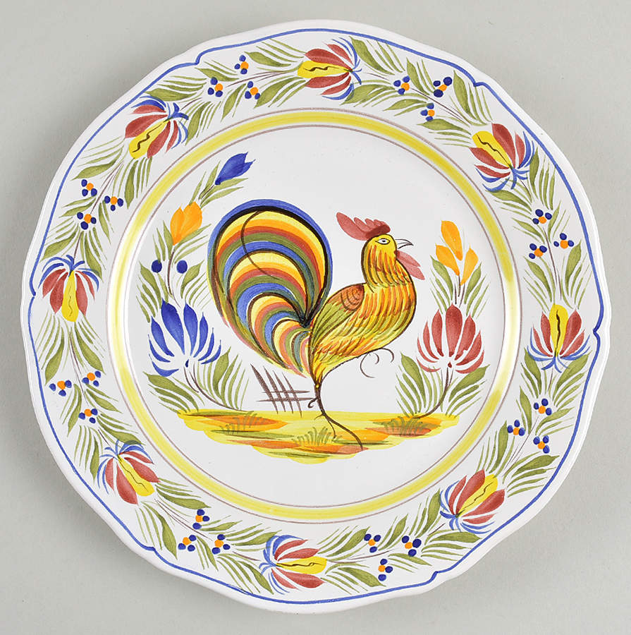 Le Coq Ancien Salad Plate by Quimper-1
