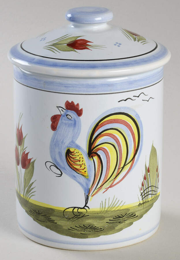 Le Coq De Campagne Small Canister & Lid by Quimper-1