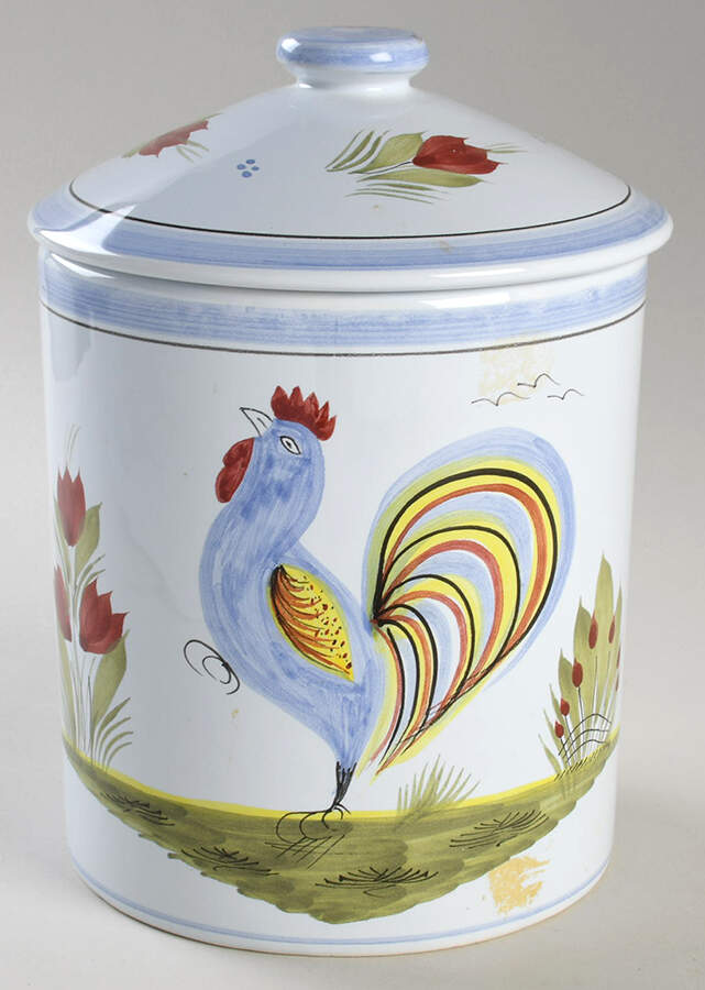 Le Coq De Campagne Large Canister & Lid by Quimper-1