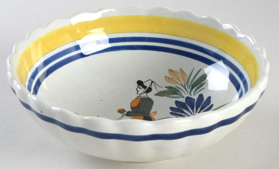 Henriot (Lady Or Man Center) Coupe Soup Bowl by Quimper-1