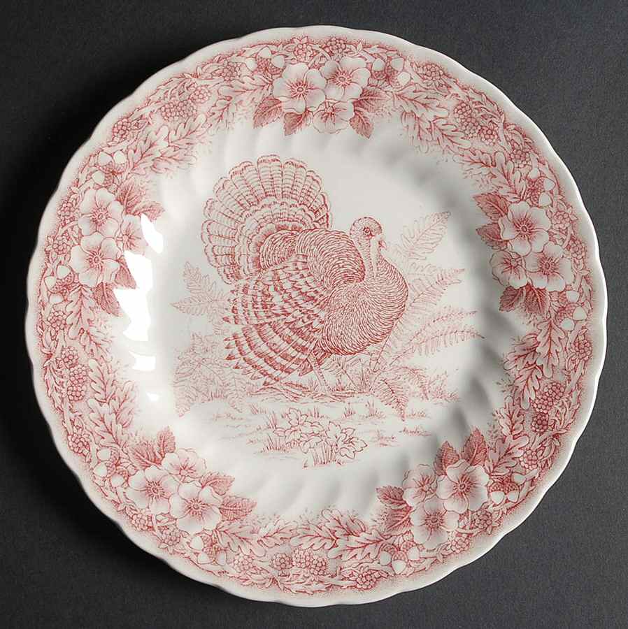 Thanksgiving Red Salad Plate by Queen's-1