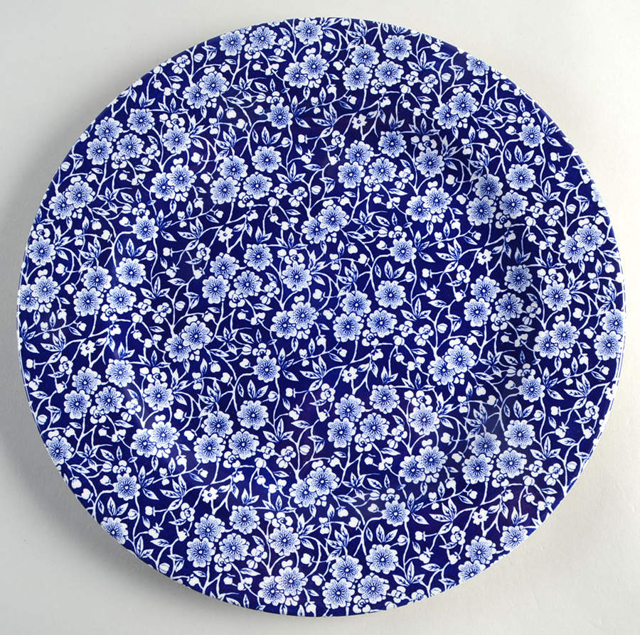 Calico Blue (England) 12" Chop Plate (Round Platter) by Queen's-1