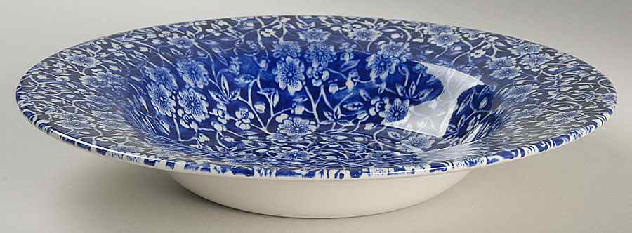 Calico Blue (England) Rim Soup Bowl by Queen's-1
