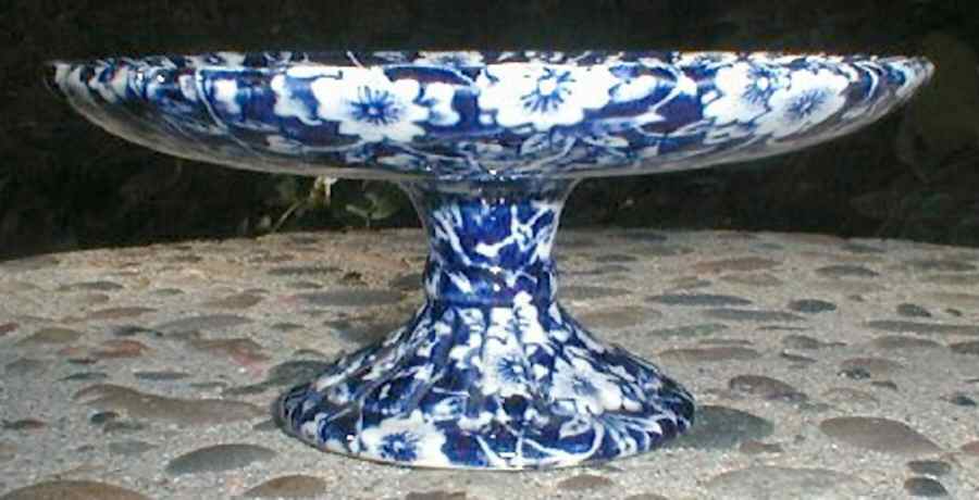 Calico Blue (England) Round Compote (Height X Width) by Queen's-1