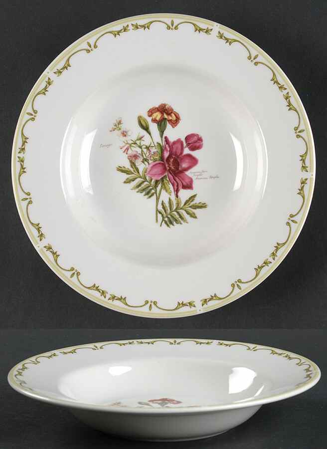 Recueil des Fleurs Rim Soup Bowl by Queen's-1