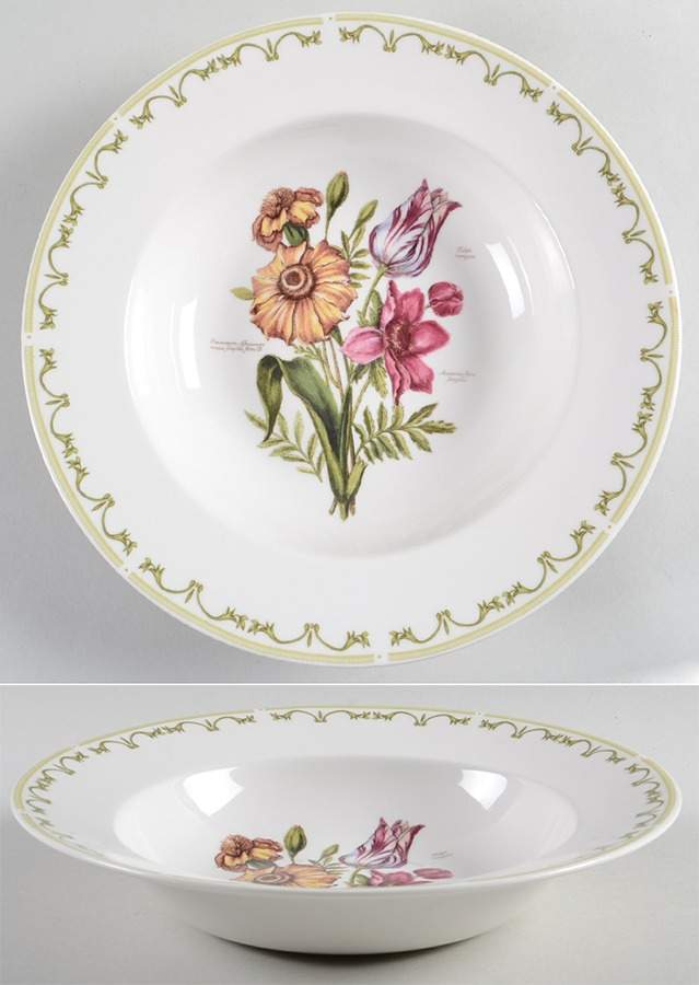 Recueil des Fleurs Large Rim Soup Bowl by Queen's-1