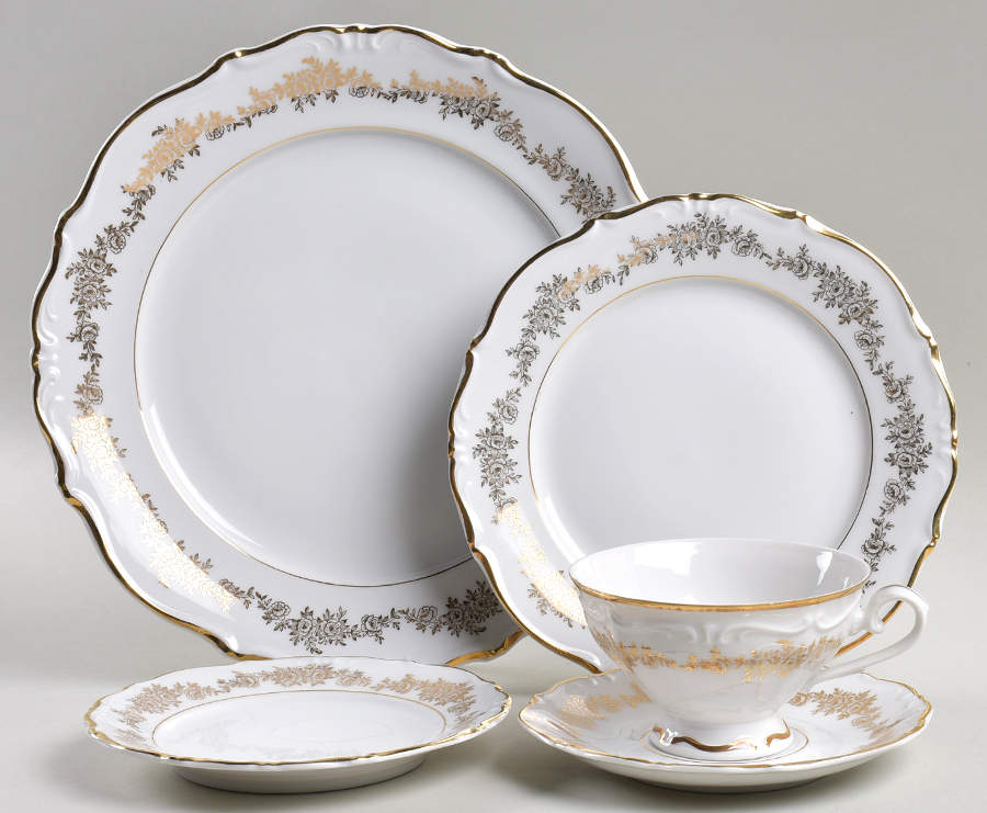 Tuxedo Royale 5 Piece Place Setting by Queen Anne (Bavaria Germany)-1