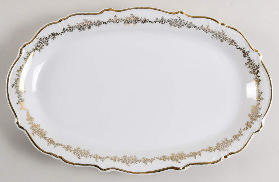 Tuxedo Royale 15" Oval Serving Platter by Queen Anne (Bavaria Germany)-1