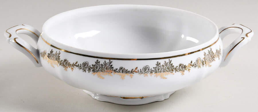 Tuxedo Royale Round Vegetable No Lid by Queen Anne (Bavaria Germany)-1