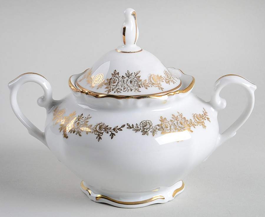 Tuxedo Royale Sugar Bowl & Lid by Queen Anne (Bavaria Germany)-1