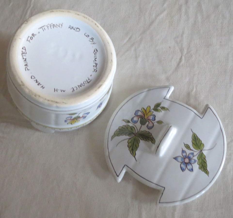 Valencay Round Covered Butter by Quimper-1