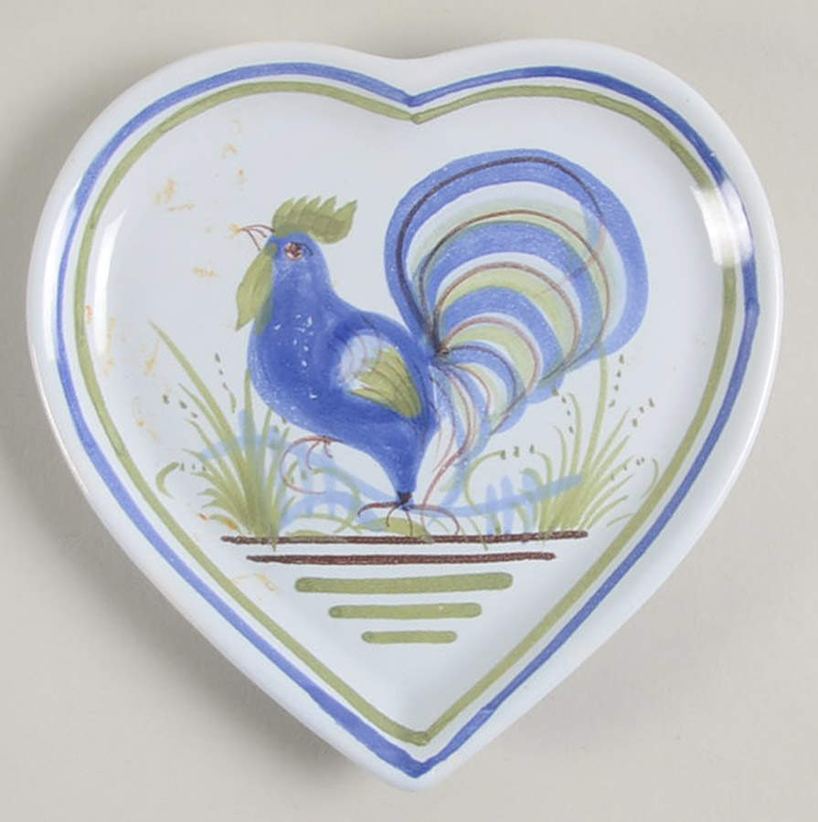 Le Coq Prestigieux Heart Shaped Dish by Quimper-1