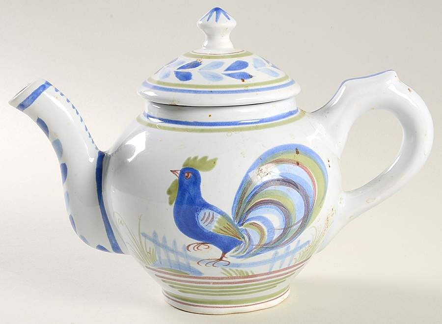 Le Coq Prestigieux Small Teapot & Lid by Quimper-1