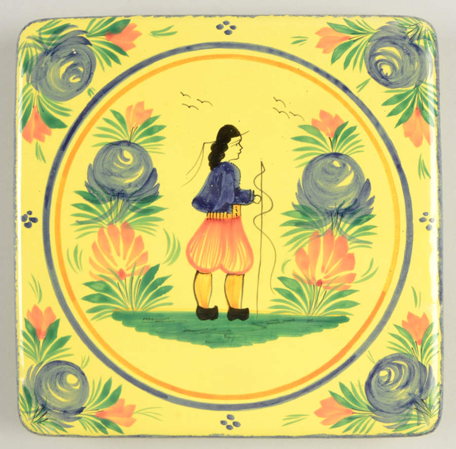 Soleil Yellow (Octagonal, Man) Square Trivet by Quimper-1