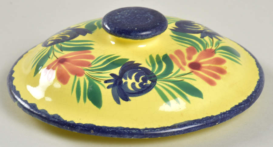Soleil Yellow (Octagonal, Man) Lid for Cookie Jar by Quimper-1