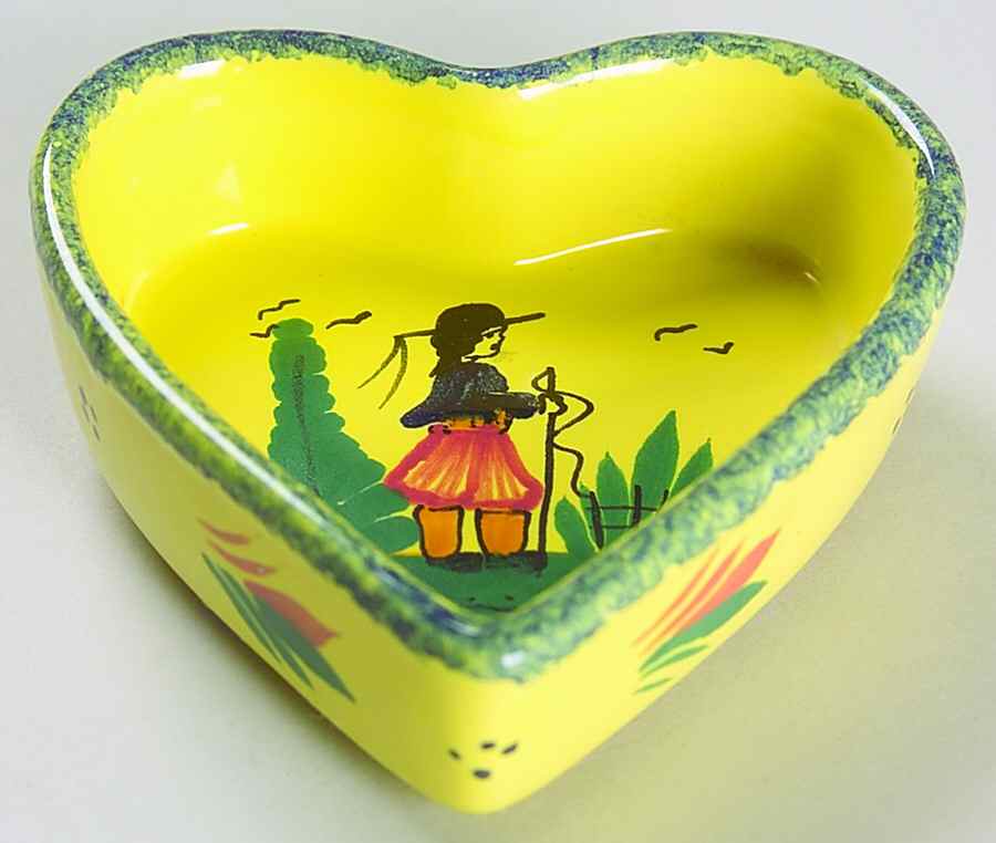 Soleil Yellow (Octagonal, Man) Heart Shaped Dish by Quimper-1