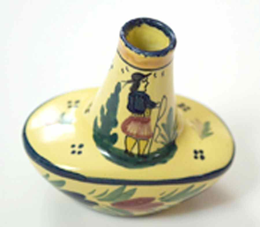 Soleil Yellow (Octagonal, Man) 4" Bud Vase by Quimper-1