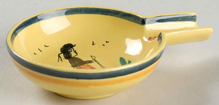 Soleil Yellow (Octagonal, Man) 4" Ashtray by Quimper-1