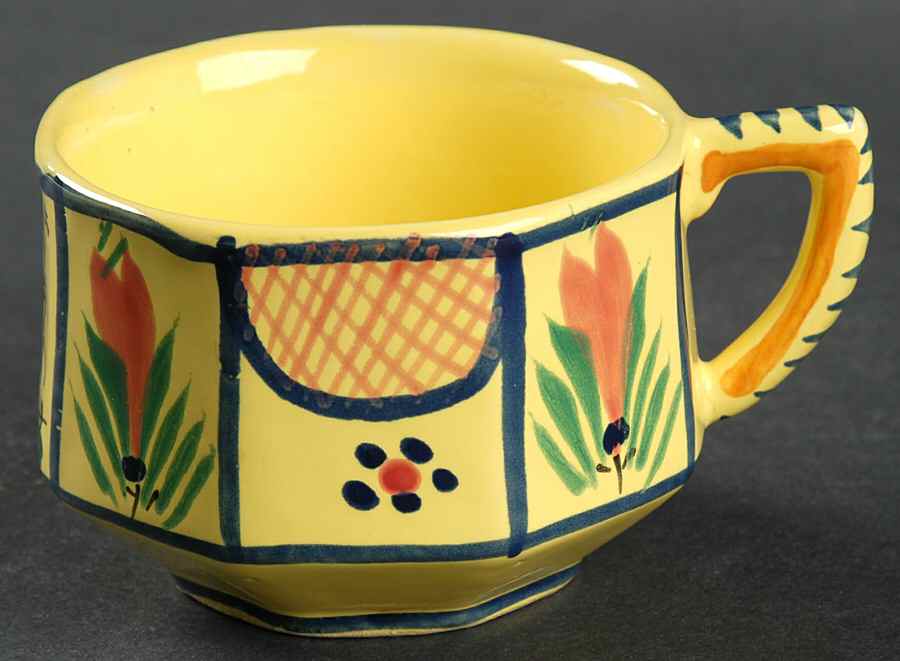 Soleil Yellow (Octagonal, Man) Flat Cup by Quimper-1