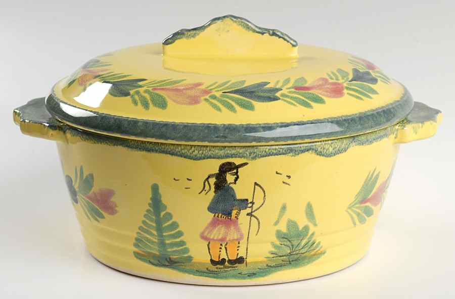 Soleil Yellow (Round) 1.5 Qt Round Covered Casserole by Quimper-1