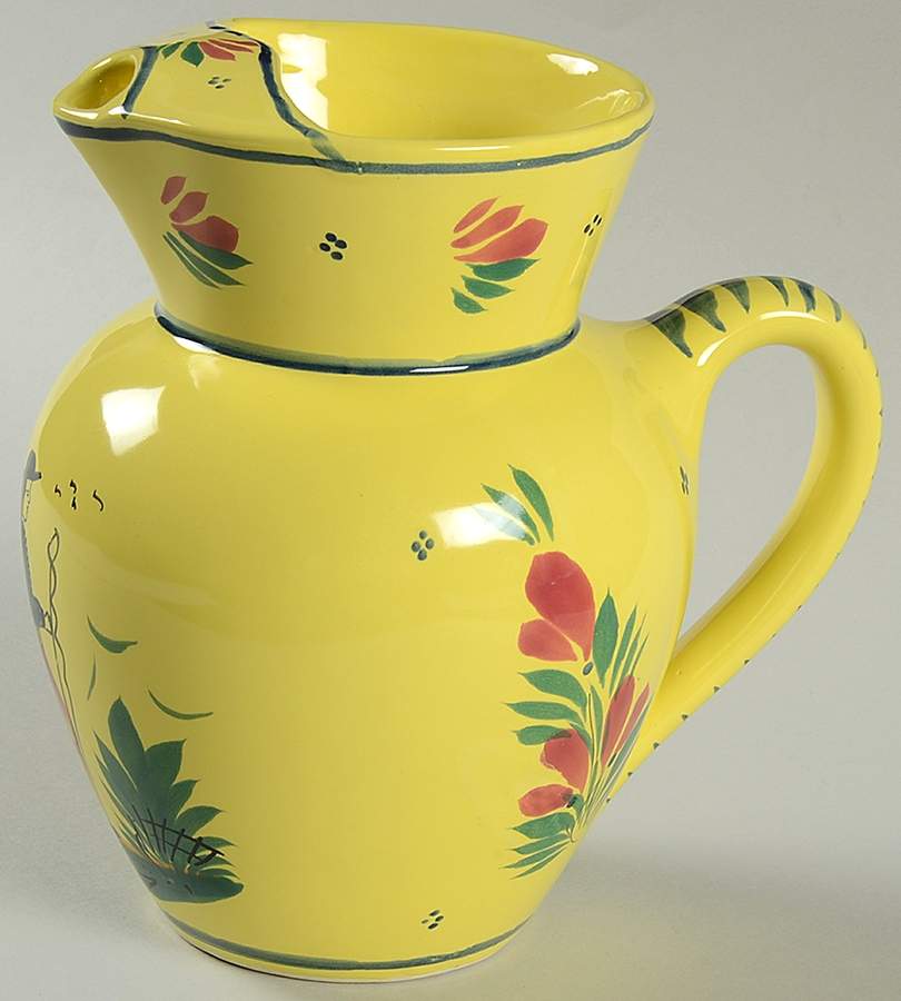 Soleil Yellow (Octagonal, Man) 32 Oz Pitcher by Quimper-1
