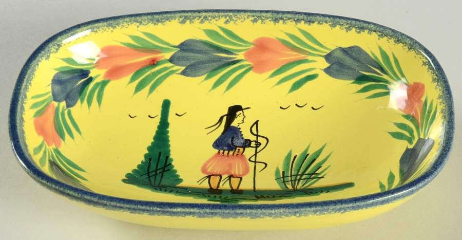 Soleil Yellow (Octagonal, Man) Hors d'Oeuvres Dish by Quimper-1