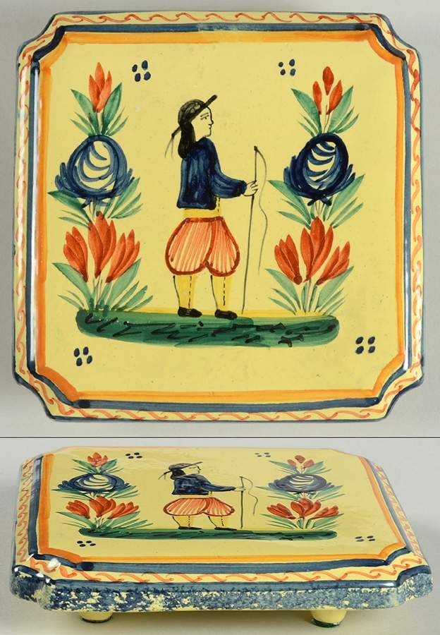 Soleil Yellow (Octagonal, Man) Trivet by Quimper-1
