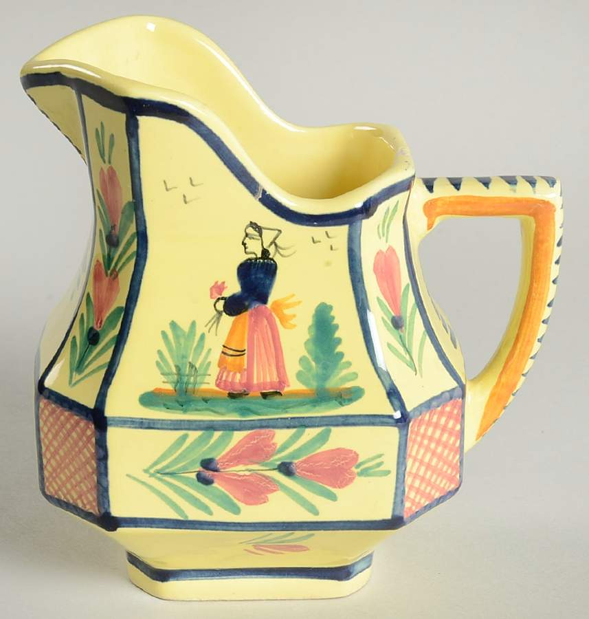 Soleil Yellow (Octagonal, Man) Creamer by Quimper-1