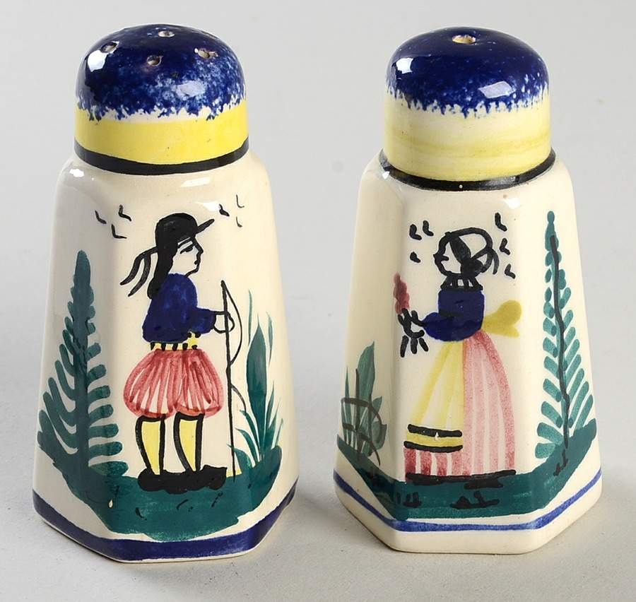 Henriot (Lady Or Man Center) Salt & Pepper Set by Quimper-1