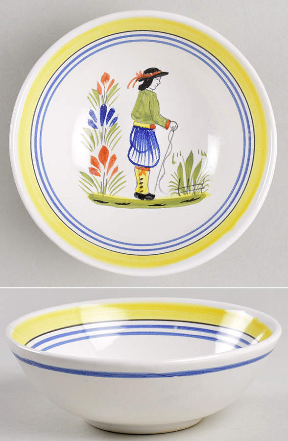 Henriot (Lady Or Man Center) Fruit/Dessert (Sauce) Bowl by Quimper-1