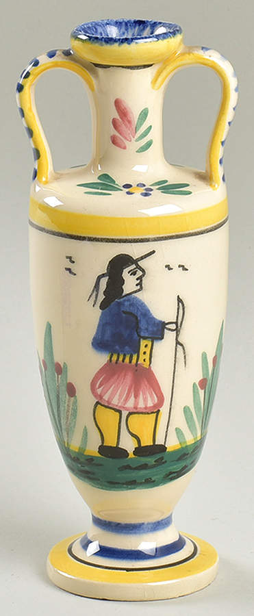 Henriot (Lady Or Man Center) 6" Bud Vase by Quimper-1