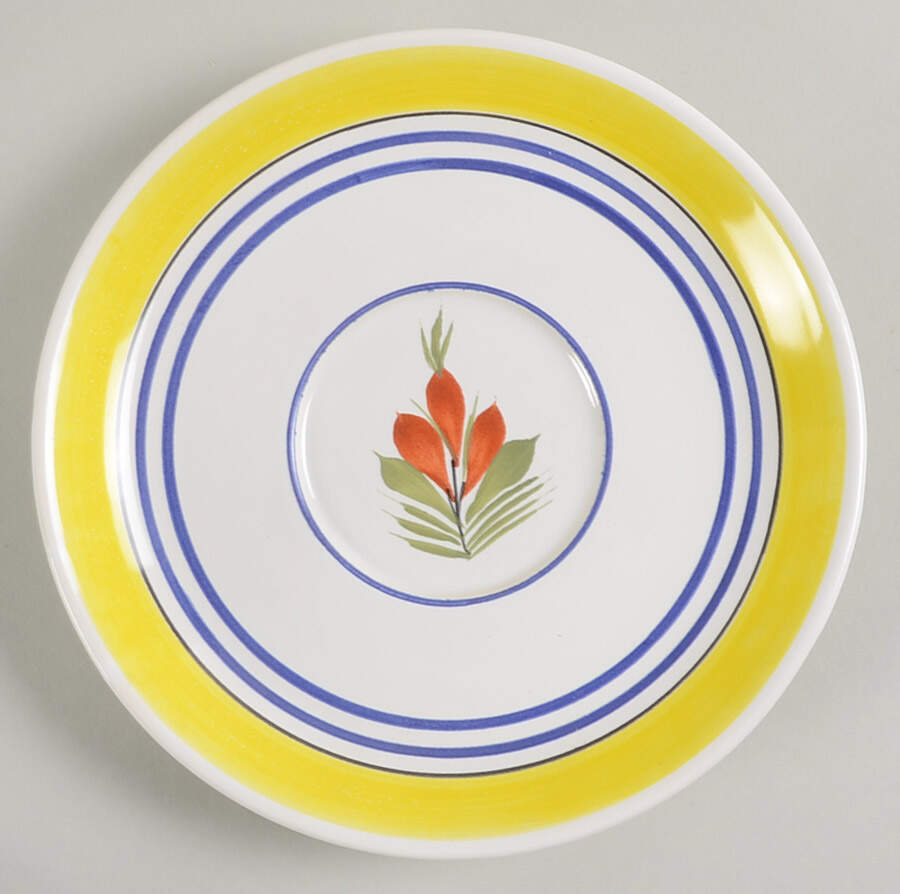 Henriot (Lady Or Man Center) Saucer for Flat Cup by Quimper-1