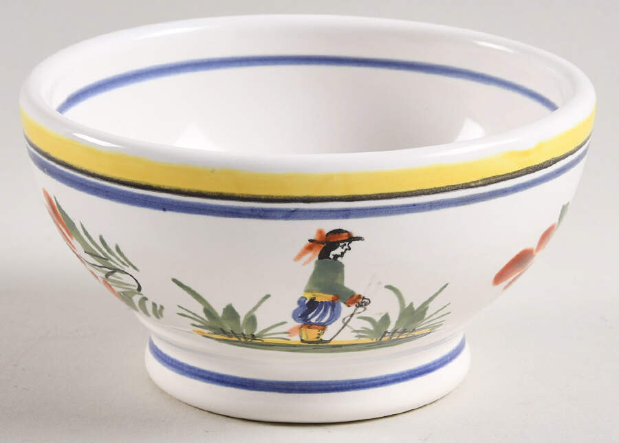 Henriot (Lady Or Man Center) Small Fruit/Dessert (Sauce) Bowl by Quimper-1