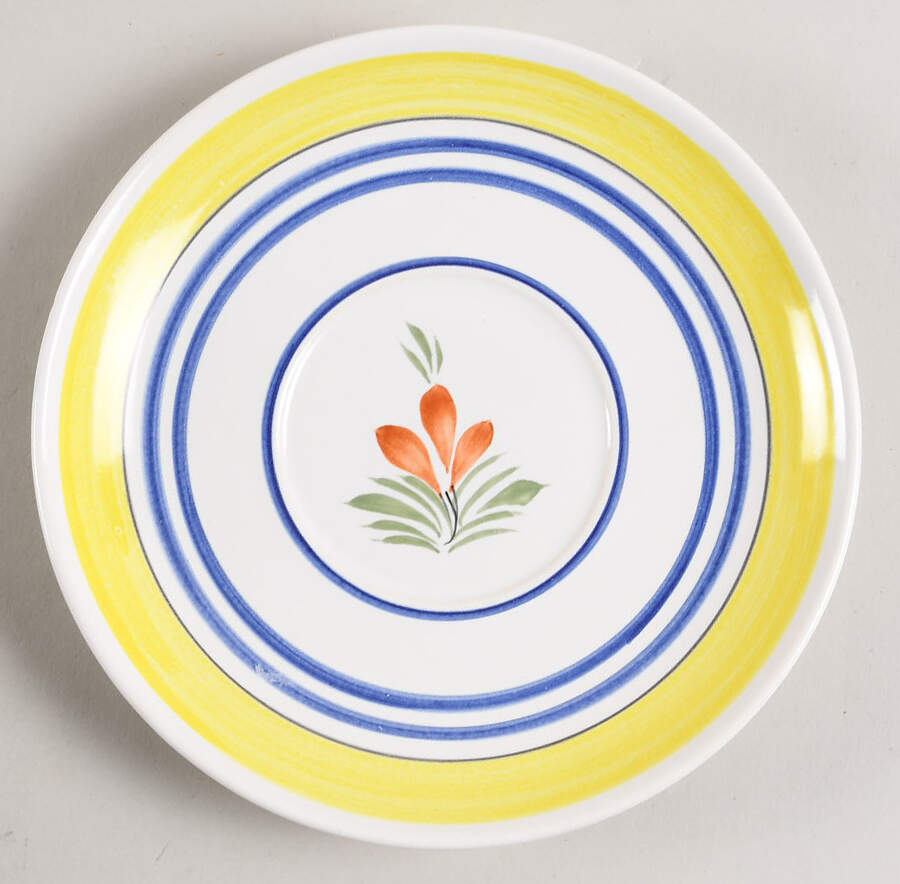 Henriot (Lady Or Man Center) Saucer for Breakfast Cup by Quimper-1
