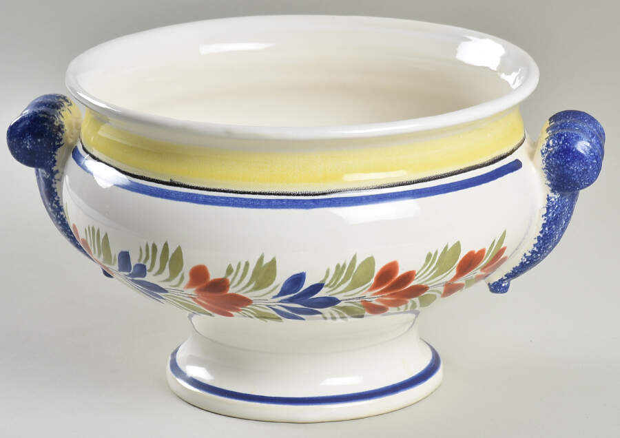 Henriot (Lady Or Man Center) Tureen No Lid by Quimper-1